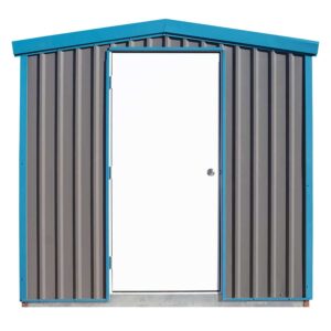 Siding: Charcoal | Trim: Roman Blue | Door: Swing