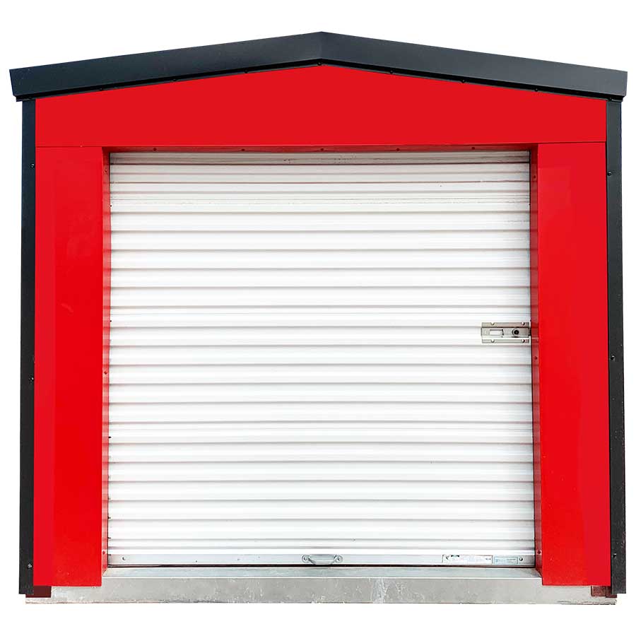 Siding: Brite Red | Trim: Matte Black | Door: Glossy White