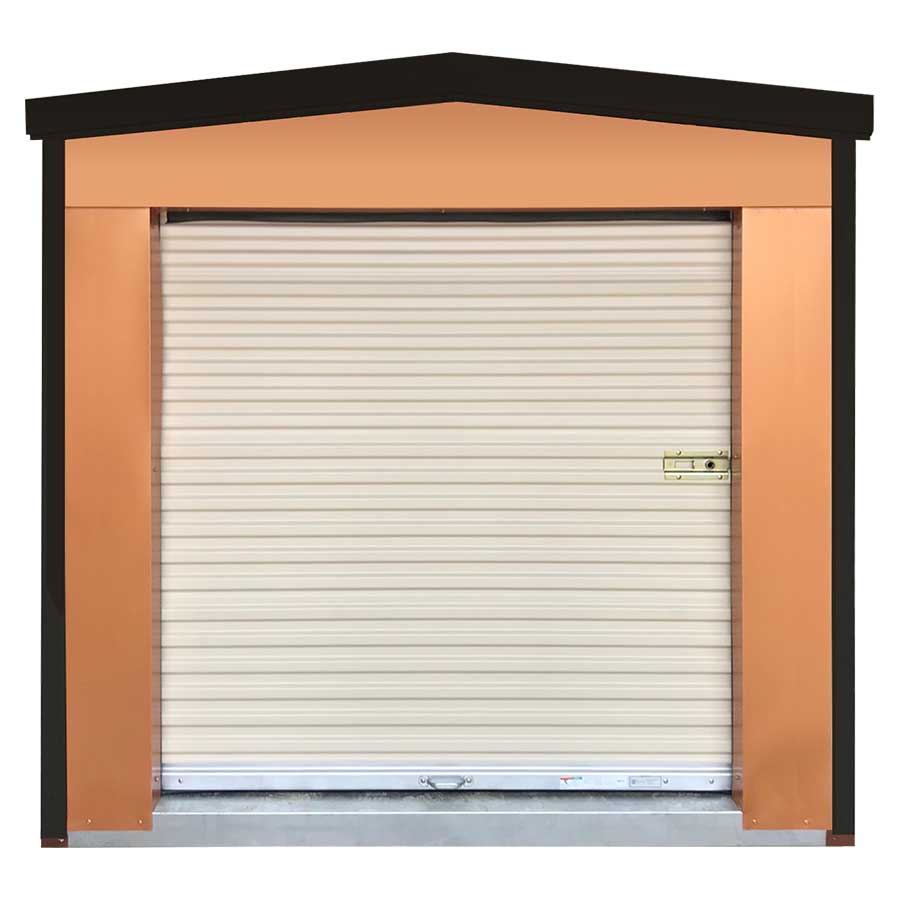 Siding: Copper Penny | Trim: Matte Black | Door: Light Stone